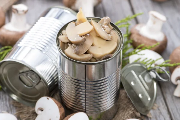Canned Mushrooms — Stock Photo, Image