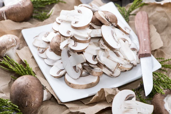 Sliced Mushrooms — Stock Photo, Image