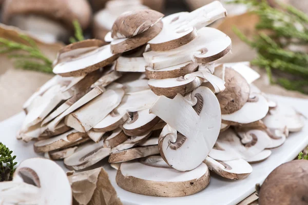 Fresh sliced Mushrooms — Stock Photo, Image