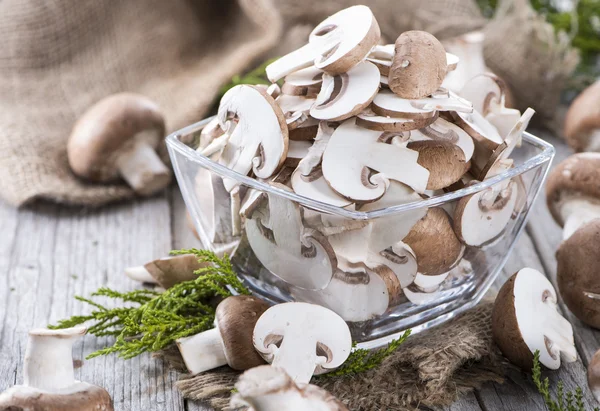 Cumulo di funghi affettati — Foto Stock