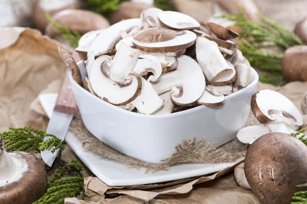 Heap of Sliced Mushrooms — Stock Photo, Image