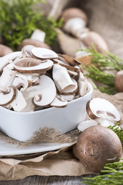 Portion of sliced Mushrooms — Stock Photo, Image