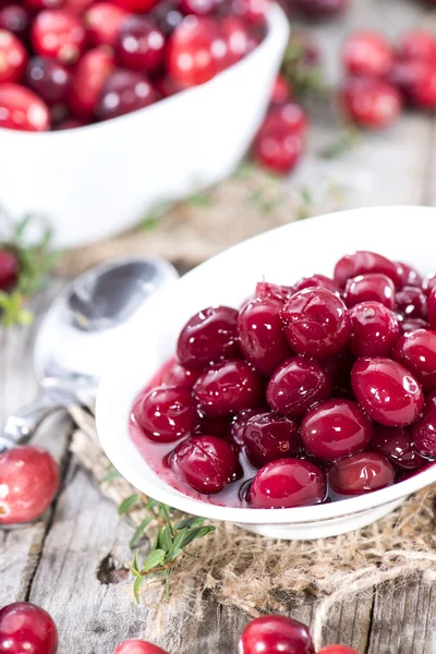 Portion of preserved Cranberries — Stock Photo, Image