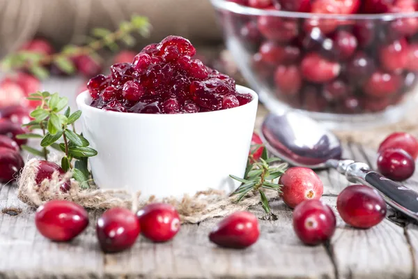 Portion Preiselbeermarmelade — Stockfoto