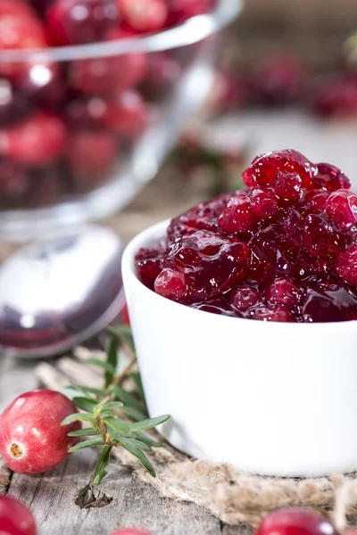 Fresh gjorde tranbär sylt — Stockfoto