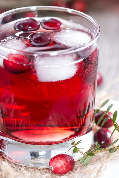 Glas met cranberry sap — Stockfoto