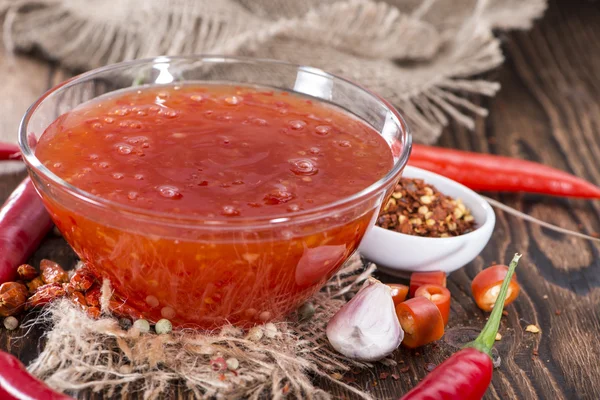 Bowl with Chili Sauce — Stock Photo, Image