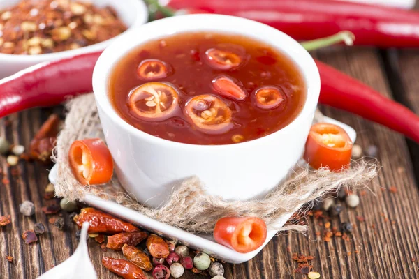 Domácí chilli omáčka — Stock fotografie