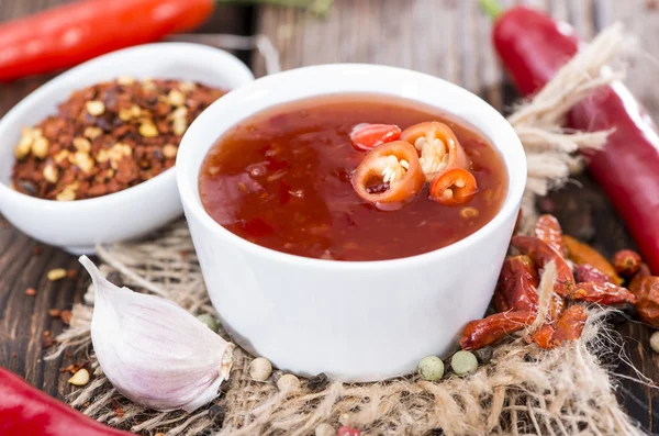 Bowl with Chili Sauce — Stock Photo, Image