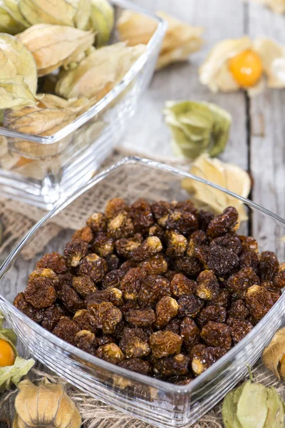 Dried Physalis in a small bowl — Stock Photo, Image