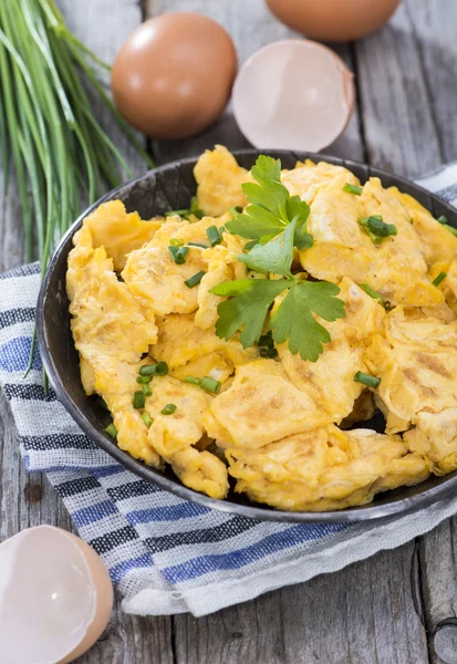 Portion of fresh made Scrambled Eggs — Stock Photo, Image