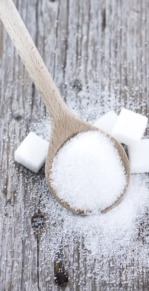 Gedeelte van witte suiker — Stockfoto