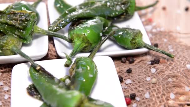 Fried Pimientos — Stock Video