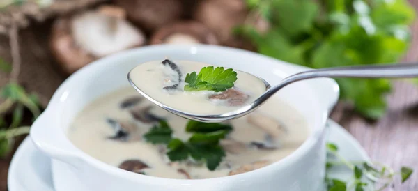 Hausgemachte Pilzsuppe — Stockfoto