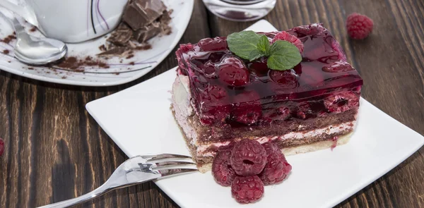 Porción de tarta de frambuesa casera — Foto de Stock