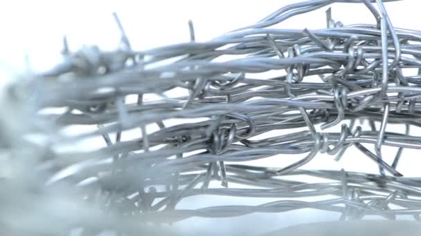 Metal barbed wire — Stock Video