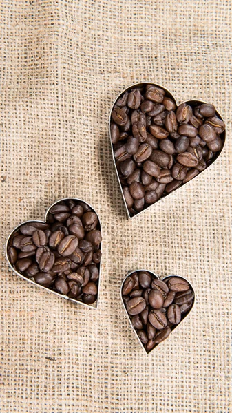 Coffee Background (with Hearts) — Stock Photo, Image