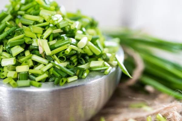 Bowl with cutted Chive — Stock Photo, Image