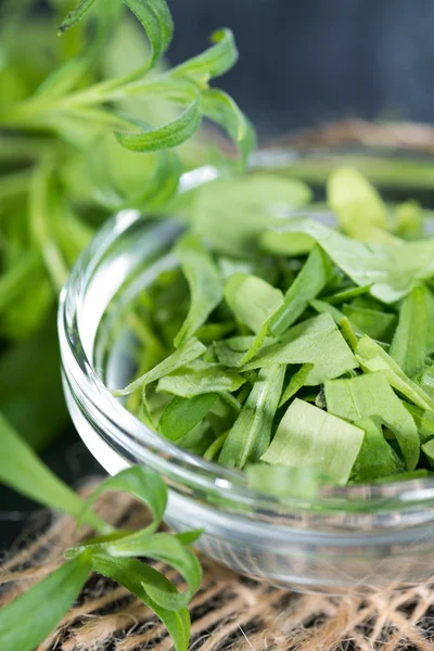 Fresh Tarragon in a small bowl — Stock Photo, Image