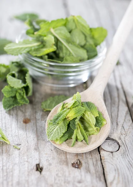 Wooden Spoon with Mint — Stock Photo, Image