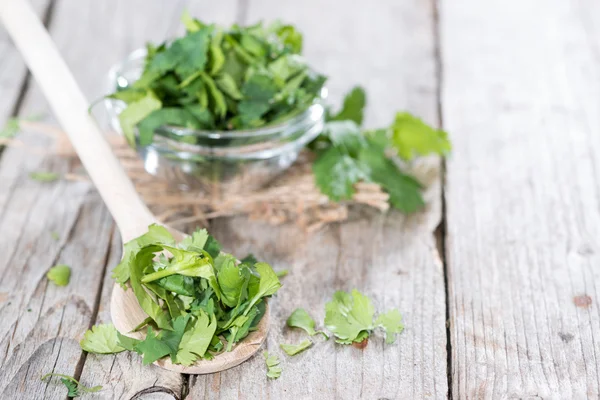 Wooden Spoon with Coriander — Stock Photo, Image