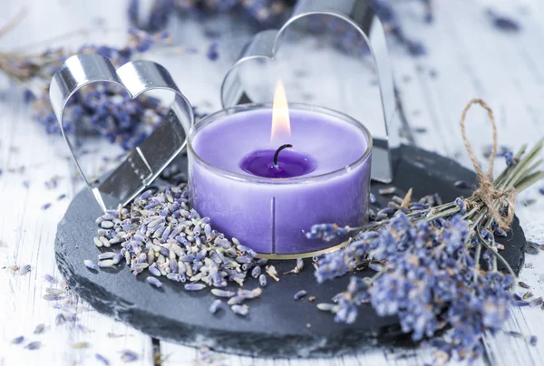 Vela de lavanda — Fotografia de Stock