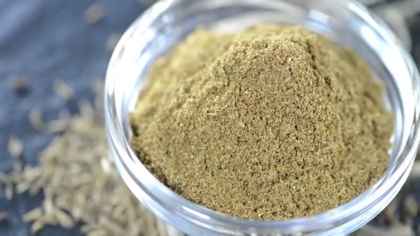 Caraway Powder in a bowl — Stock Video