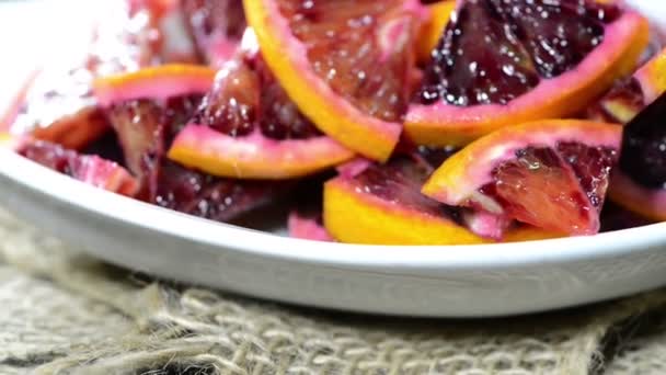 Rotating Blood Oranges — Stock Video