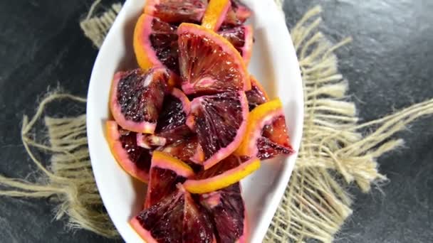 Rotating Blood Oranges — Stock Video