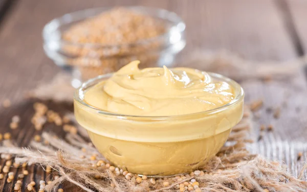 Mustard in a small bowl — Stock Photo, Image