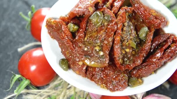 Sun dried Tomatoes — Stock Video