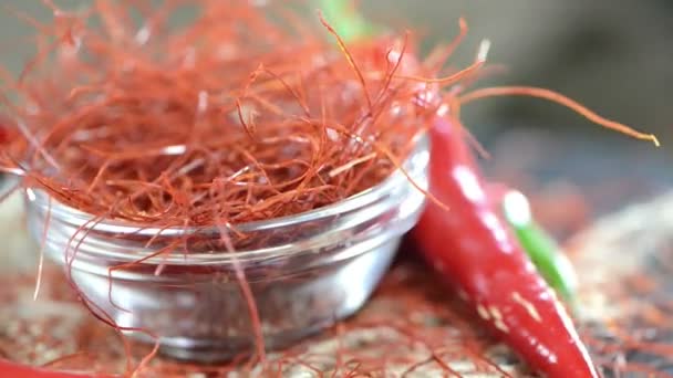 Stringhe di peperoncino rosso — Video Stock