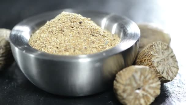 Fresh grated Nutmeg — Stock Video
