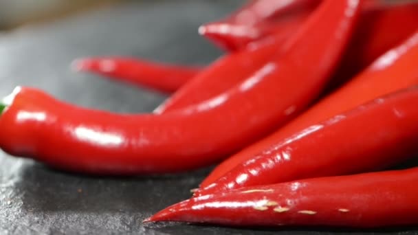 Chillies in a bowl — Stock Video