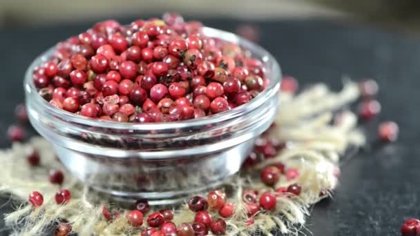 Heap of Pink Peppercorns — Stock Video