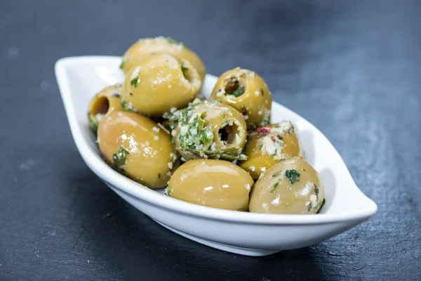 Portion of green Olives — Stock Photo, Image