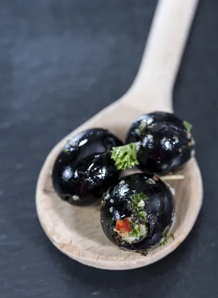 Pickled black Olives — Stock Photo, Image