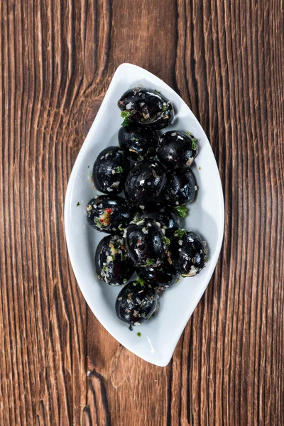 Porción de aceitunas negras — Foto de Stock