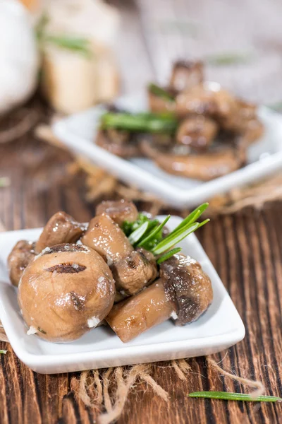 Mushrooms marinated with olive oil — Stock Photo, Image