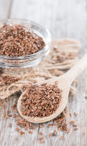 Schüssel mit Leinsamen — Stockfoto