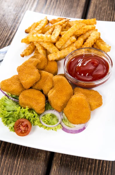 Del av kyckling nuggets — Stockfoto