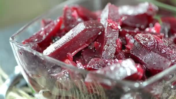 Bowl with Beetroot Salad — Stock Video