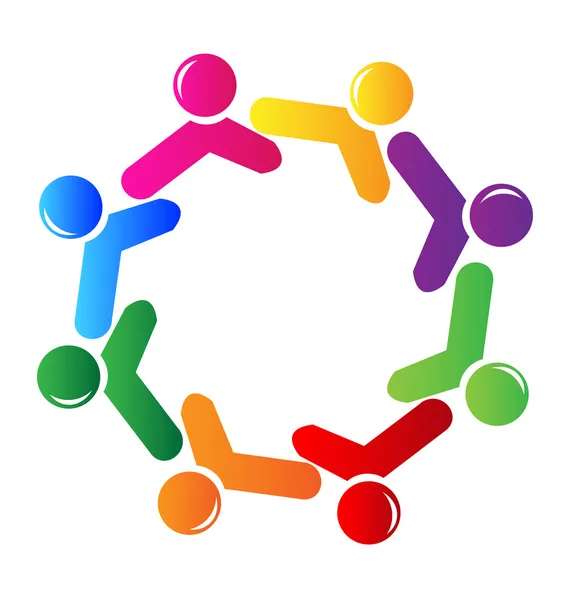 Teamwork social networking logo — Stock Vector