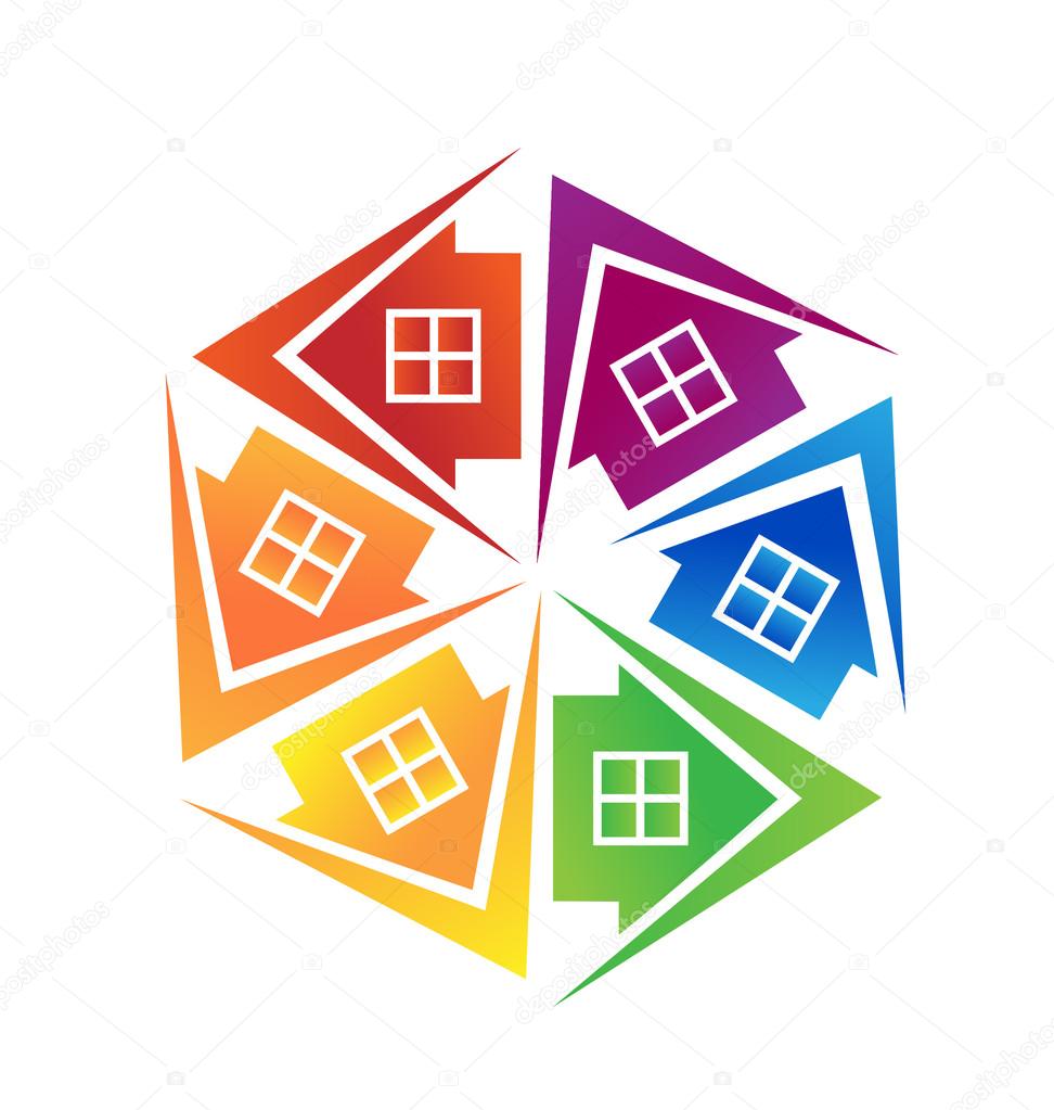 Real estate houses logo design vector