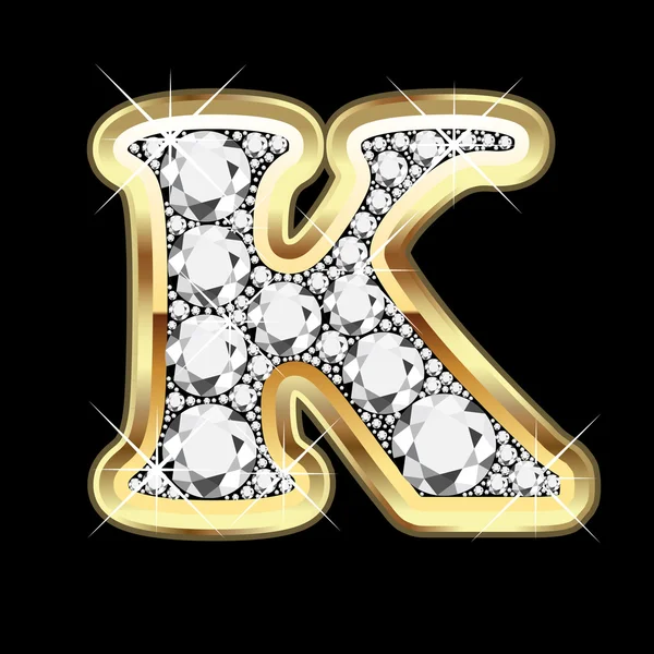 Or K et diamants bling — Image vectorielle