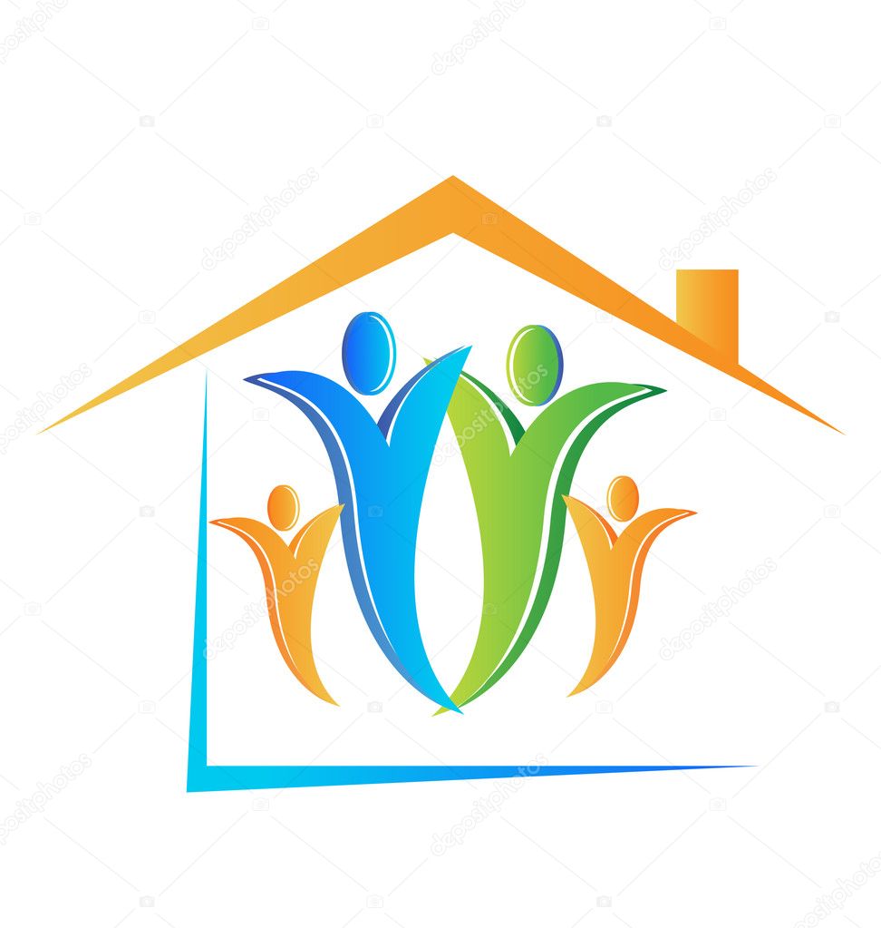 Family and house logo vector
