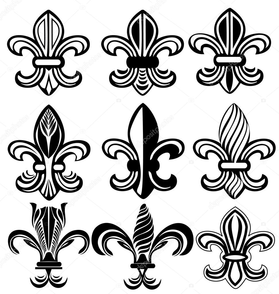 Fleur De Lis, New Orleans silhouettes logo vector