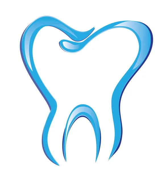 Zub stylizovaný se stíny — Stockový vektor