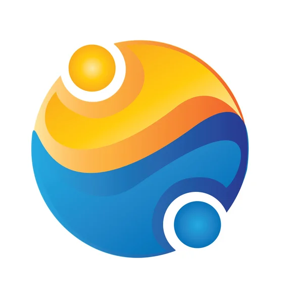 世界のロゴのベクトルのまわりのチーム — ストックベクタ