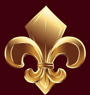 Fleur De Lis, New Orleans simbol in gold clipart